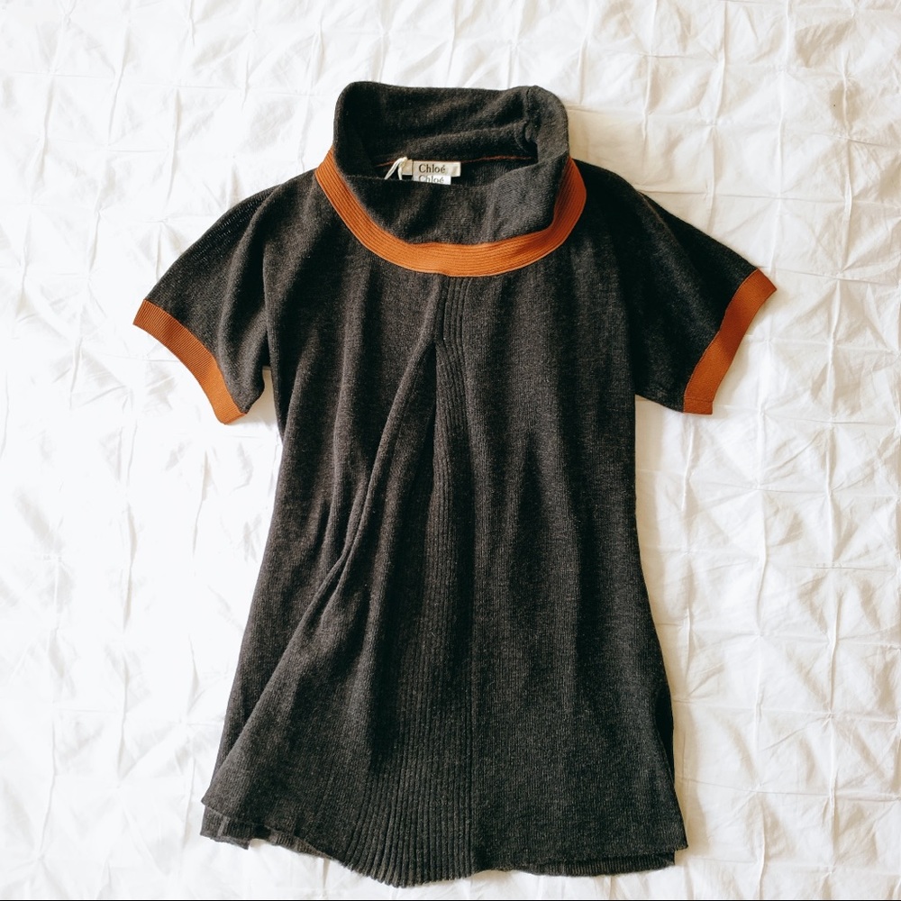 NWT $1125 CHLOE FEATHERLIGHT KNIT PULLOVER TOP M